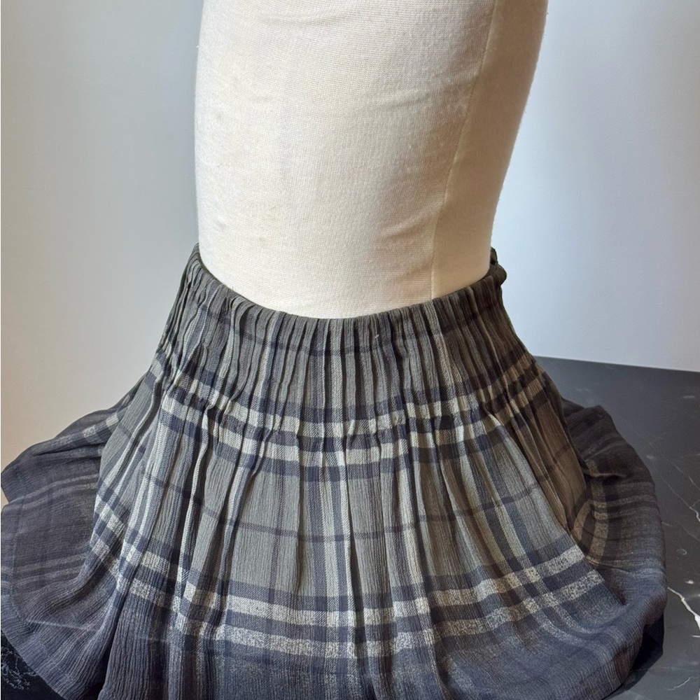 Burberry Children Girls Pleated Classic Checked Skirt Size 6Y New